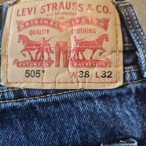 Levi's Classic Straight Blue 505 Jeans Size 38 X 32
